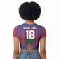 Custom Haiti Football 2026 Raglan Cropped T shirt Les Grenadiers Voodoo Veve Pride