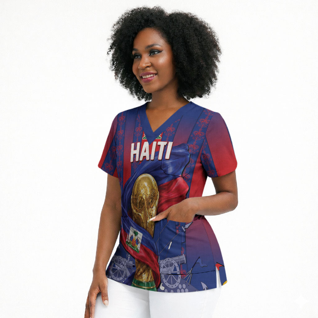Custom Haiti Football 2026 Scrub Top Les Grenadiers Voodoo Veve Pride