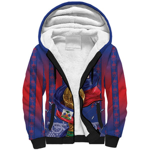Custom Haiti Football 2026 Sherpa Hoodie Les Grenadiers Voodoo Veve Pride