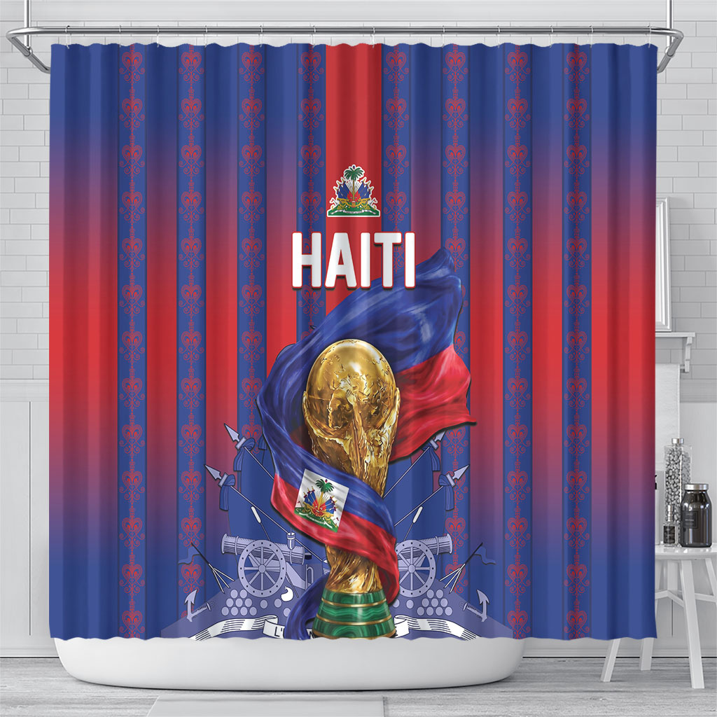 Haiti Football 2026 Shower Curtain Les Grenadiers Voodoo Veve Pride