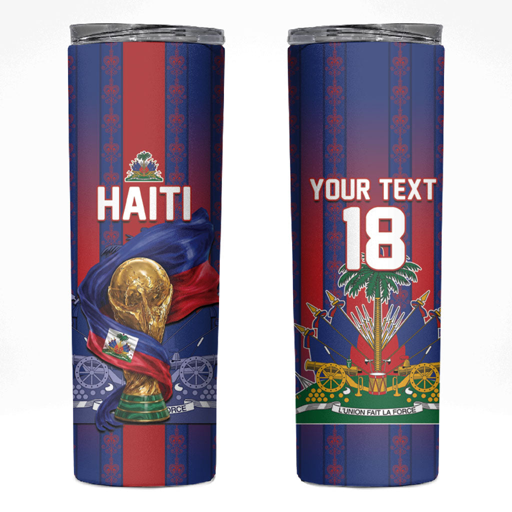 Custom Haiti Football 2026 Skinny Tumbler Les Grenadiers Voodoo Veve Pride