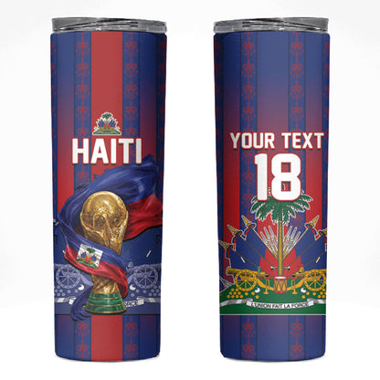 Custom Haiti Football 2026 Skinny Tumbler Les Grenadiers Voodoo Veve Pride