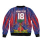 Custom Haiti Football 2026 Sleeve Zip Bomber Jacket Les Grenadiers Voodoo Veve Pride