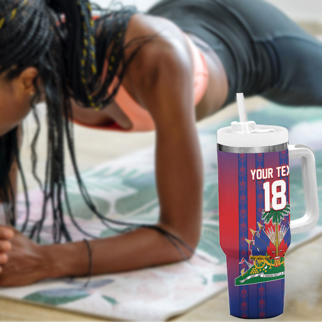 Custom Haiti Football 2026 Tumbler With Handle Les Grenadiers Voodoo Veve Pride