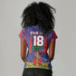 Custom Haiti Football 2026 Women V-Neck T-Shirt Les Grenadiers Voodoo Veve Pride