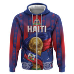 Custom Haiti Football 2026 Zip Hoodie Les Grenadiers Voodoo Veve Pride