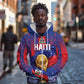 Custom Haiti Football 2026 Zip Hoodie Les Grenadiers Voodoo Veve Pride