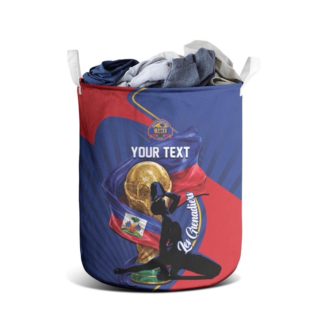 Personalized Haiti Football Champions Laundry Basket National Pride Gold Trophy