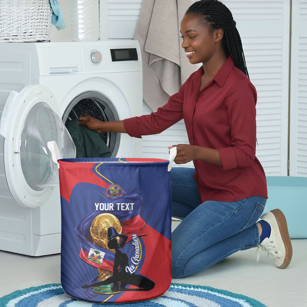 Personalized Haiti Football Champions Laundry Basket National Pride Gold Trophy