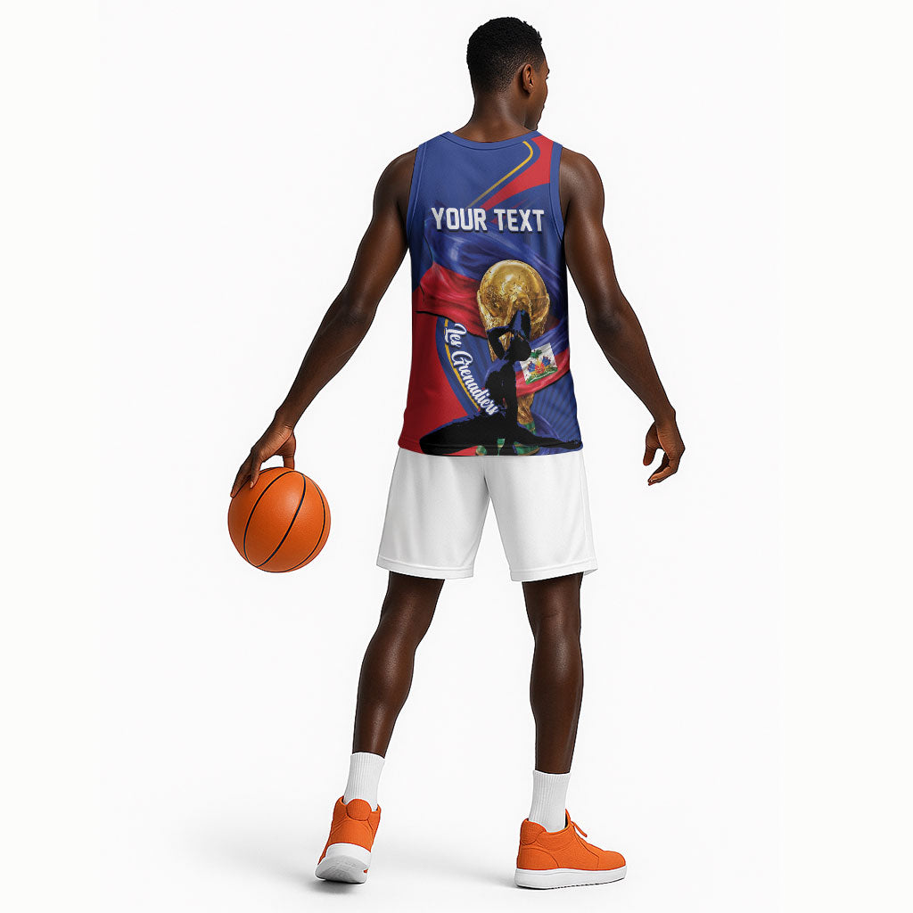Personalized Haiti Football Champions Basketball Jersey National Pride Gold Trophy