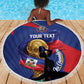 Personalized Haiti Football Champions Beach Blanket National Pride Gold Trophy