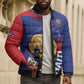 Personalized Haiti Football Champions Bomber Puffer Jacket National Pride Gold Trophy