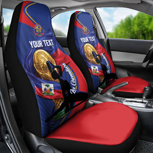 Personalized Haiti Football Champions Car Seat Cover National Pride Gold Trophy