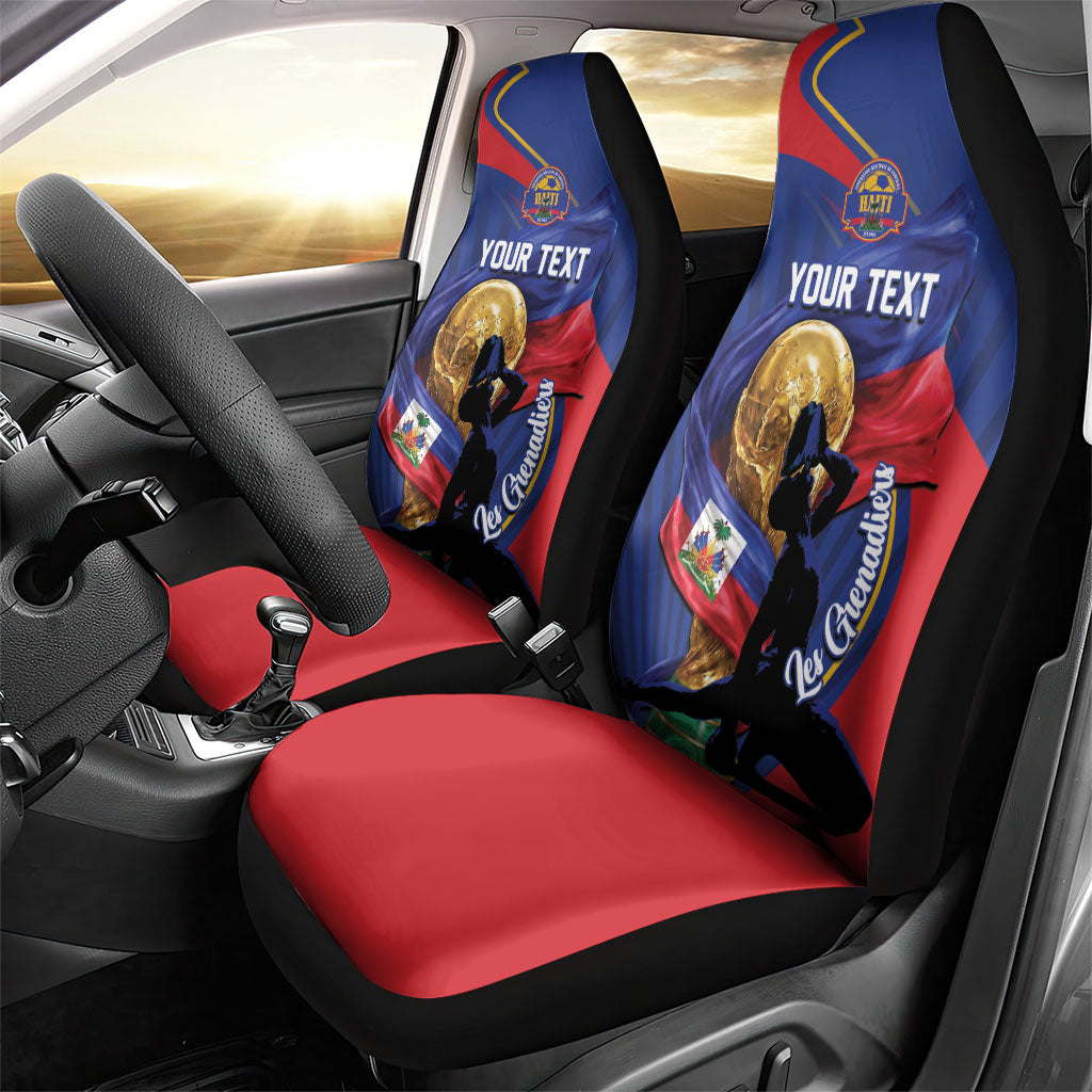 Personalized Haiti Football Champions Car Seat Cover National Pride Gold Trophy