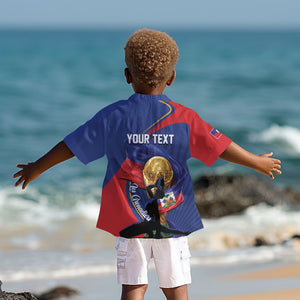 Personalized Haiti Football Champions Kid Hawaiian Shirt National Pride Gold Trophy