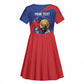 Personalized Haiti Football Champions Kid Short Sleeve Dress National Pride Gold Trophy