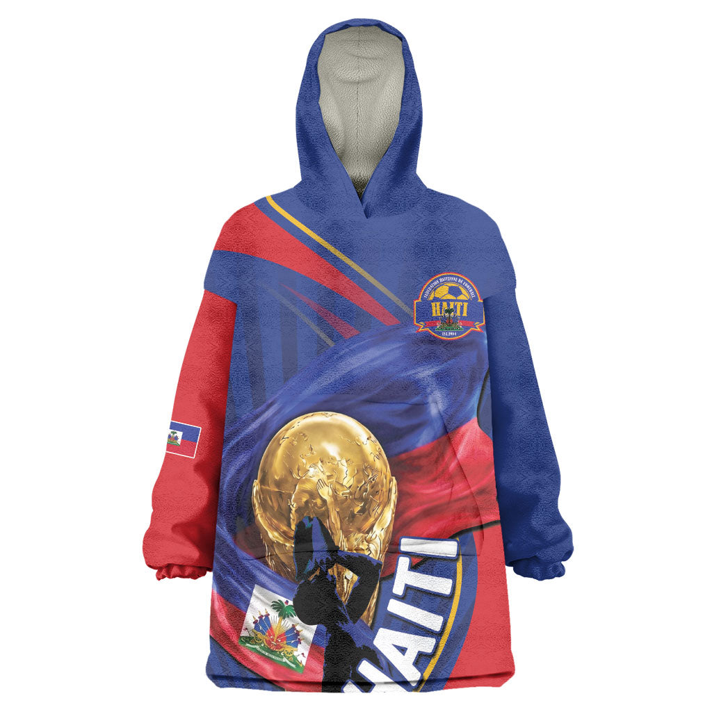 Personalized Haiti Football Champions Kid Wearable Blanket Hoodie National Pride Gold Trophy