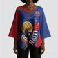 Personalized Haiti Football Champions Kimono Sleeve Blouse National Pride Gold Trophy