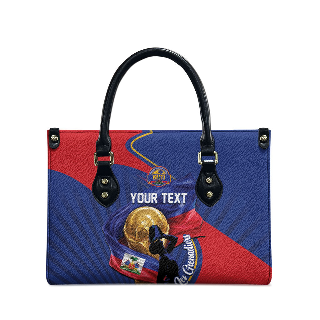 Personalized Haiti Football Champions Leather Bag National Pride Gold Trophy