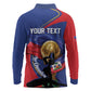 Personalized Haiti Football Champions Long Sleeve Polo Shirt National Pride Gold Trophy