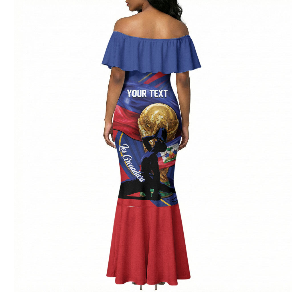 Personalized Haiti Football Champions Mermaid Dress National Pride Gold Trophy