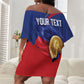 Personalized Haiti Football Champions Off Shoulder Short Dress National Pride Gold Trophy