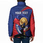 Personalized Haiti Football Champions Padded Jacket National Pride Gold Trophy