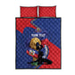 Personalized Haiti Football Champions Quilt Bed Set National Pride Gold Trophy