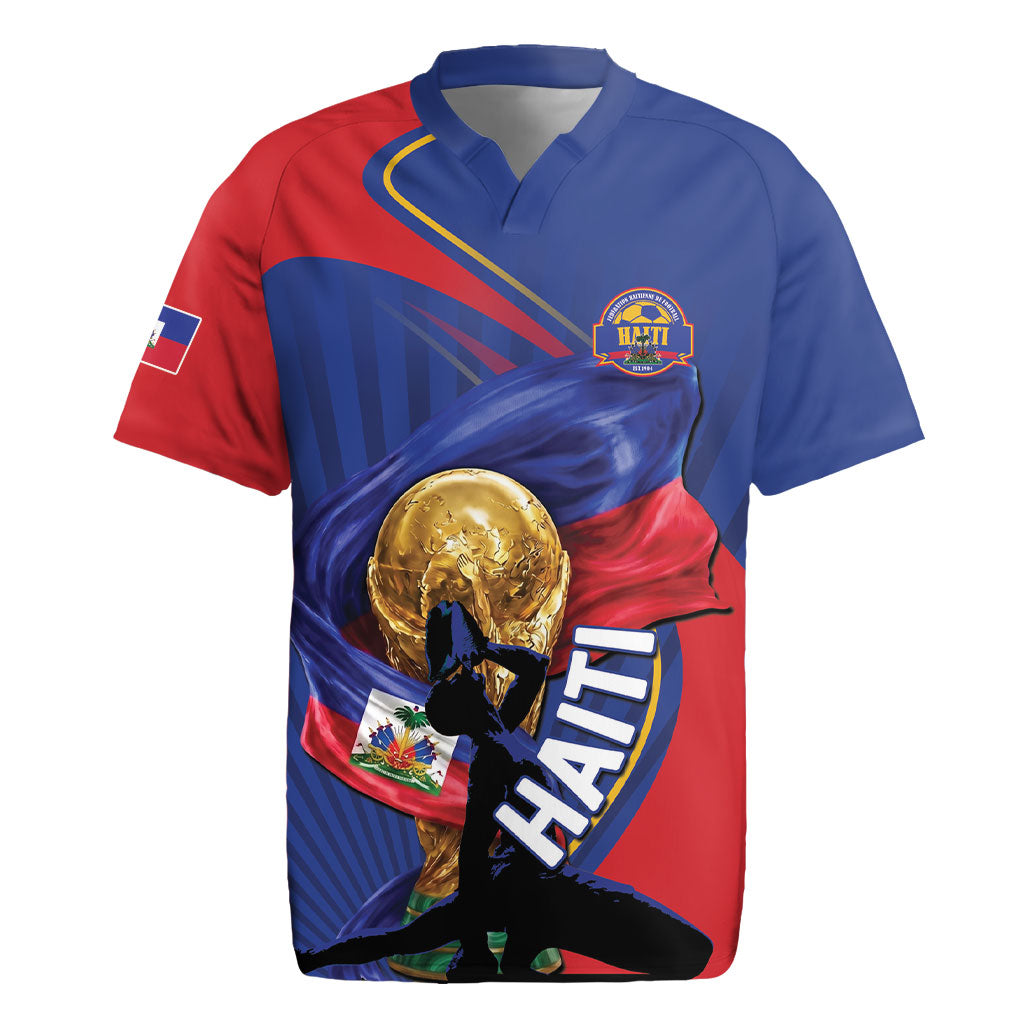 Personalized Haiti Football Champions Rugby Jersey National Pride Gold Trophy