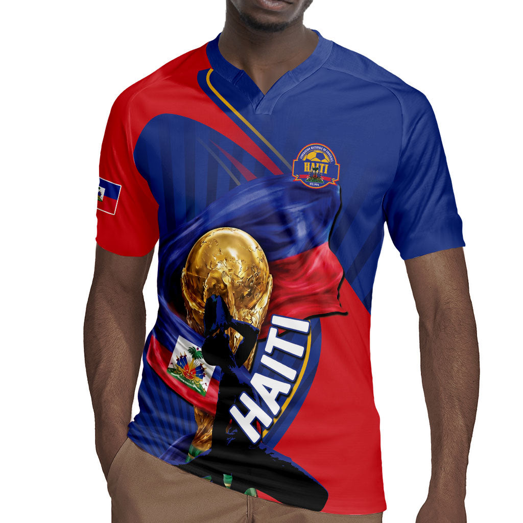 Personalized Haiti Football Champions Rugby Jersey National Pride Gold Trophy