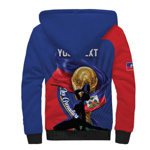 Personalized Haiti Football Champions Sherpa Hoodie National Pride Gold Trophy