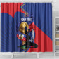 Personalized Haiti Football Champions Shower Curtain National Pride Gold Trophy