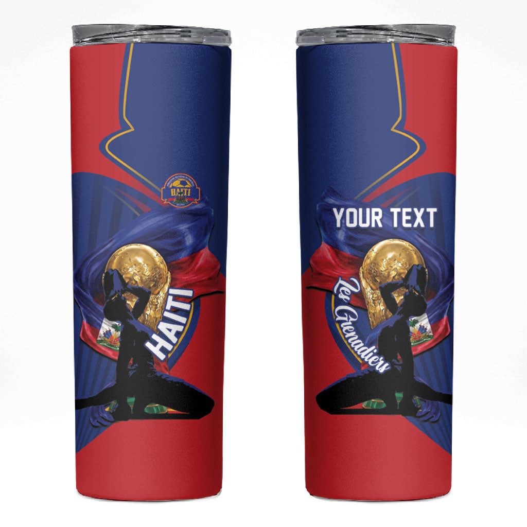 Personalized Haiti Football Champions Skinny Tumbler National Pride Gold Trophy