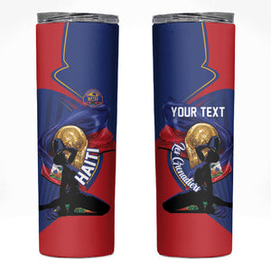 Personalized Haiti Football Champions Skinny Tumbler National Pride Gold Trophy