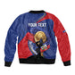 Personalized Haiti Football Champions Sleeve Zip Bomber Jacket National Pride Gold Trophy