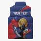 Personalized Haiti Football Champions Sleeveless Puffer Jacket National Pride Gold Trophy
