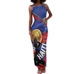 Personalized Haiti Football Champions Tank Maxi Dress National Pride Gold Trophy