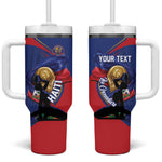 Personalized Haiti Football Champions Tumbler With Handle National Pride Gold Trophy
