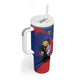 Personalized Haiti Football Champions Tumbler With Handle National Pride Gold Trophy
