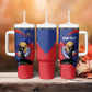 Personalized Haiti Football Champions Tumbler With Handle National Pride Gold Trophy