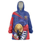 Personalized Haiti Football Champions Wearable Blanket Hoodie National Pride Gold Trophy