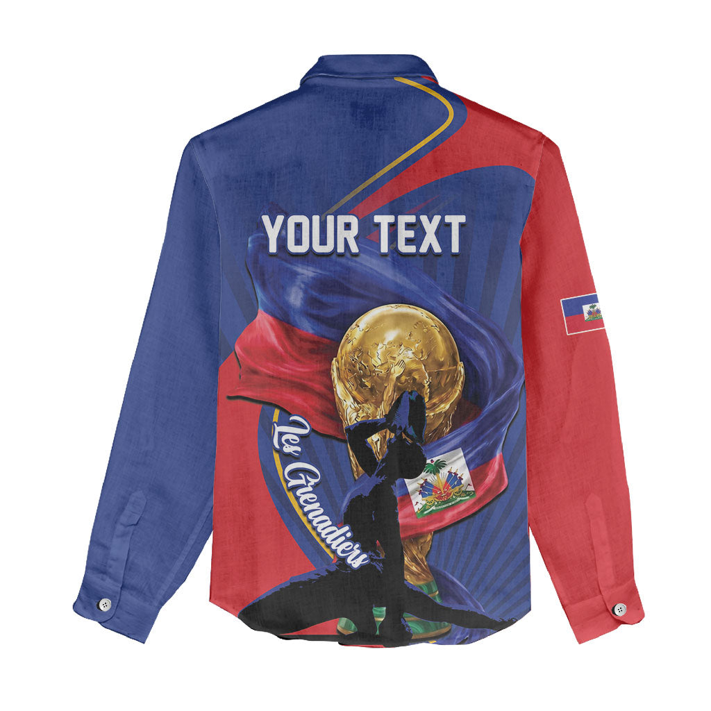 Personalized Haiti Football Champions Women Casual Shirt National Pride Gold Trophy