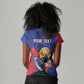 Personalized Haiti Football Champions Women V-Neck T-Shirt National Pride Gold Trophy