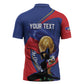Personalized Haiti Football Champions Zipper Polo Shirt National Pride Gold Trophy