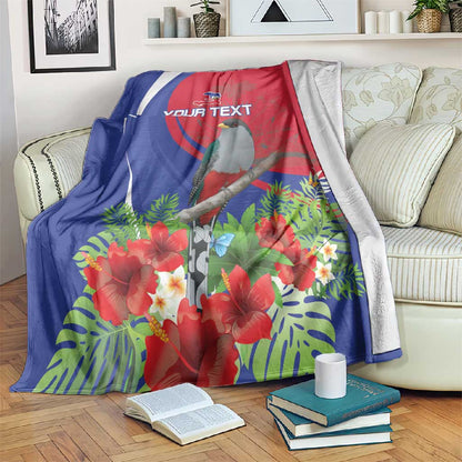 Personalized Afro-Haitians Blanket Hispaniolan Trogon Sporty Style - African Pride