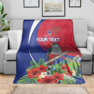 Personalized Afro-Haitians Blanket Hispaniolan Trogon Sporty Style - African Pride