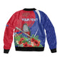 Personalized Afro-Haitians Bomber Jacket Hispaniolan Trogon Sporty Style - African Pride