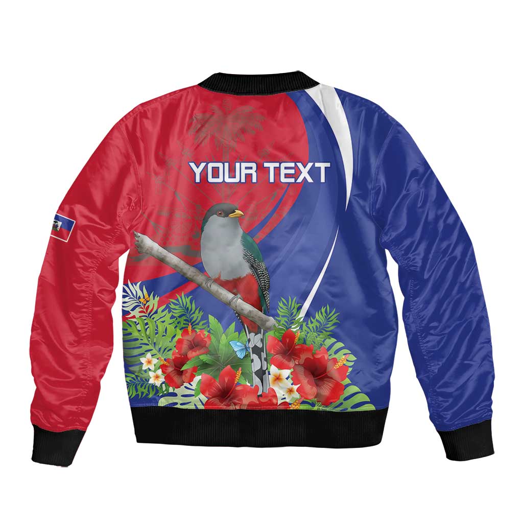 Personalized Afro-Haitians Bomber Jacket Hispaniolan Trogon Sporty Style - African Pride