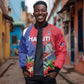 Personalized Afro-Haitians Bomber Jacket Hispaniolan Trogon Sporty Style - African Pride