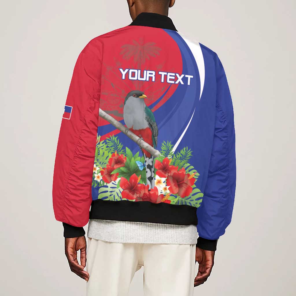 Personalized Afro-Haitians Bomber Jacket Hispaniolan Trogon Sporty Style - African Pride